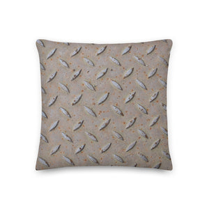 Diamond Steel Plate Design Premium Pillow, Shop Pillow, Man Cave Pillow, Industrial Pillow