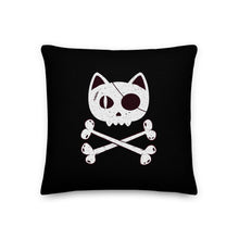 Load image into Gallery viewer, Pirate Cat Skull and Crossbones Premium Throw Pillow, Boat Pillow, Sailing Pillow