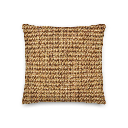 Straw Mat Print Premium Pillow, Burlap design Pillow