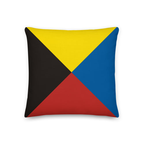 Zulu (Z) Nautical Flag Pillow Premium Pillow, Semaphore Z Pillow, Boat Pillows, Sailing Pillows