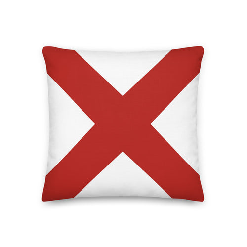 Victor (V) Nautical Flag Premium Pillow, Semaphore V Pillow, Boat Gift, Boat Pillows, Sailing Pillows, Nautical Theme Pillows, Salon Pillows