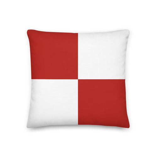 Uniform (U) Nautical Flag Premium Pillow, Semaphore U Pillow, Boat Pillows, Sailing Pillow,  Gift For Boater, Nautical Theme Decor