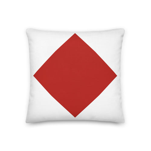 Foxtrot (F) Nautical Flags Premium Pillow, Semaphore Flag F Pillow, Nautical Themed Pillows