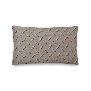 Diamond Steel Plate Design Premium Pillow, Shop Pillow, Man Cave Pillow, Industrial Pillow