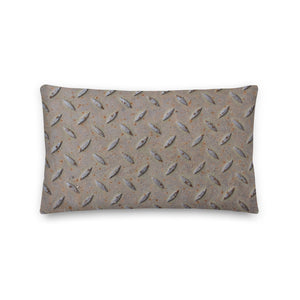 Diamond Steel Plate Design Premium Pillow, Shop Pillow, Man Cave Pillow, Industrial Pillow