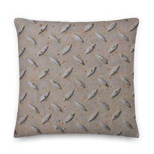 Diamond Steel Plate Design Premium Pillow, Shop Pillow, Man Cave Pillow, Industrial Pillow