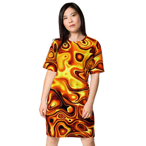 Abstract Art Liquid Gold T-shirt dress, Fashion T-Shirt, Gift For Her 2XL Abstract Art Liquid Gold T-shirt dress, Fashion T-Shirt, Gift For Her 2XL