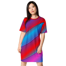 Load image into Gallery viewer, Abstract Stripes T-shirt dress