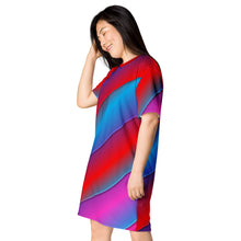 Load image into Gallery viewer, Abstract Stripes T-shirt dress