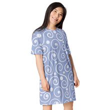 Load image into Gallery viewer, Blue Abstract Art T-shirt dress