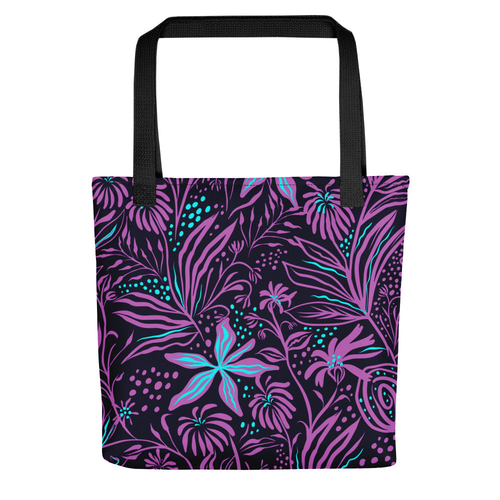 Purple Floral Design Tote bag