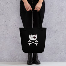 Load image into Gallery viewer, Pirate Cat Tote bag, Cat Skull and Crossbones Bag