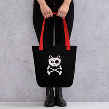 Load image into Gallery viewer, Pirate Cat Tote bag, Cat Skull and Crossbones Bag