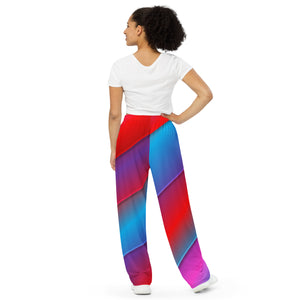 Candy Cane Stripes All-over print unisex wide-leg pants