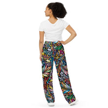 Load image into Gallery viewer, Abstract Art Jungle Design unisex wide-leg pants