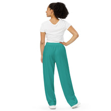 Load image into Gallery viewer, Margarita Teal unisex wide-leg pants, Aqua Blue Unisex Pants