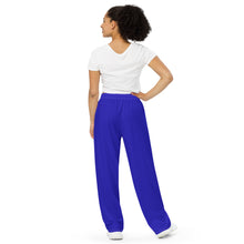 Load image into Gallery viewer, Royal Blue All-over print unisex wide-leg pants, Blue Unisex Baggy Casual Pants