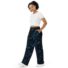 Load image into Gallery viewer, Blue Butterflies All-over print unisex wide-leg pants