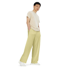 Load image into Gallery viewer, Sand Beige All-over print unisex wide-leg pants