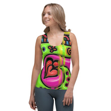 Load image into Gallery viewer, Artistic All Over Heart Design Sublimation Cut &amp; Sew Tank Top