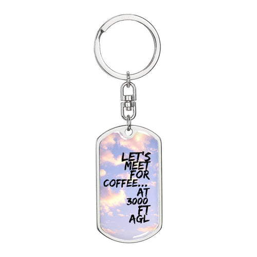Let's Meet For Coffee At 3000 Ft AGL, Ultralight Pilot's Keychain, Gift For Paramotor Pilot
