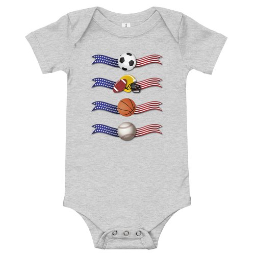 Soccer Football Basketball Baseball Sports Baby One Piece T-Shirt