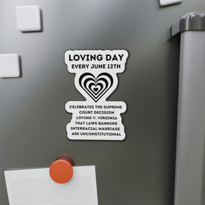 Loving Day Die-Cut Magnets, Black History Refrigerator Magnet, Biracial Magnet, Gift for Mixed Race