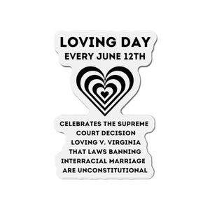 Loving Day Die-Cut Magnets, Black History Refrigerator Magnet, Biracial Magnet, Gift for Mixed Race