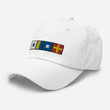 Load image into Gallery viewer, SKPR (Skipper) In Nautical Flags Dad hat, Gift For Sailor, Gift For Boaters, Skipper&#39;s cap, Nautical dad hat