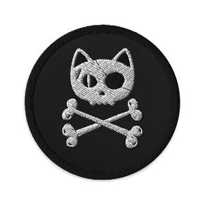 Pirate Cat Skull & Crossbones Embroidered patch