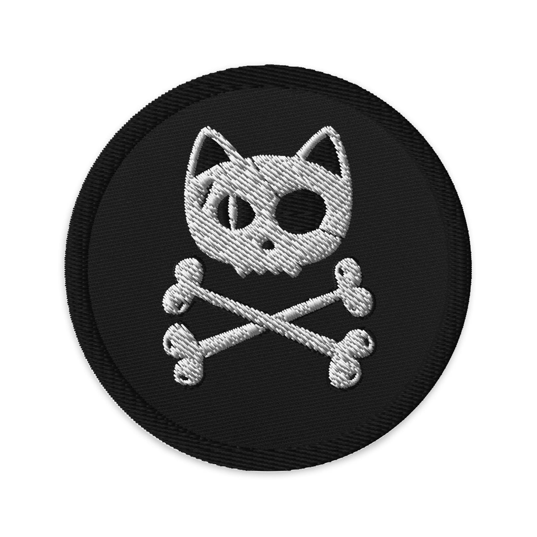 Pirate Cat Skull & Crossbones Embroidered patch