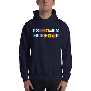 American Patriot In Signal Flags Graphic Cozy Hooded Sweatshirt