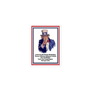 Uncle Sam Bubble-free stickers, Funny Stickers, Rock and Roll Stickers, Gift For Rocker
