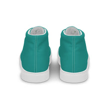 Load image into Gallery viewer, Aqua Blue Men’s high top canvas shoes, Margarita Drinking Shoes