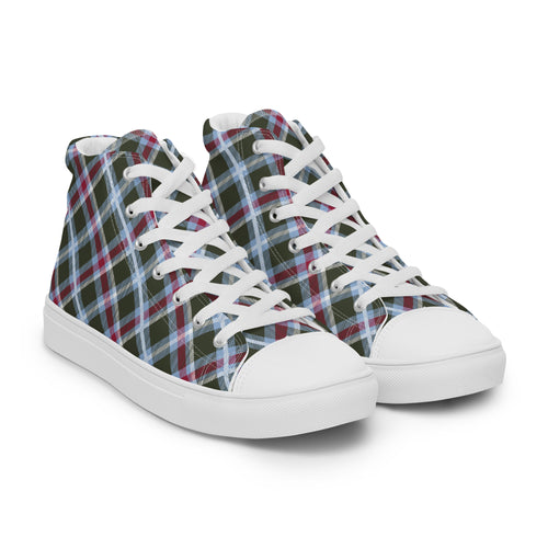 Men’s Plaid high top canvas shoes