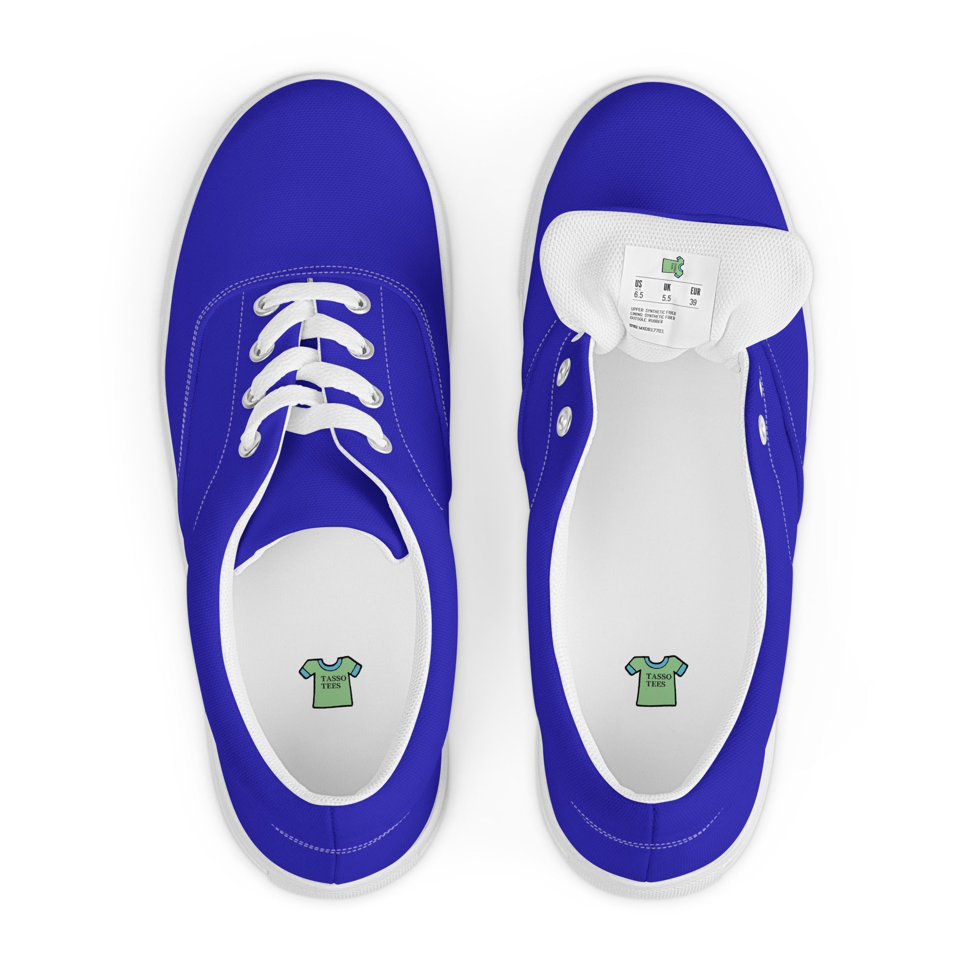 Men's Royal Blue high top canvas shoes, Men's Blue High Top Sneakers –  Tasso Tees