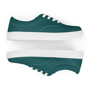 Men’s Smoke Green lace-up canvas shoes, Men's Dark Green Canvas Shoes