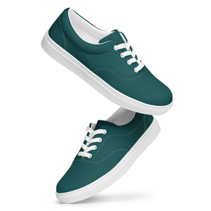 Men’s Smoke Green lace-up canvas shoes, Men's Dark Green Canvas Shoes
