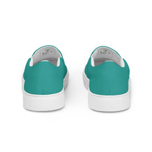 Load image into Gallery viewer, Teal Men’s slip-on canvas shoes, Aqua Blue Men&#39;s Shoes