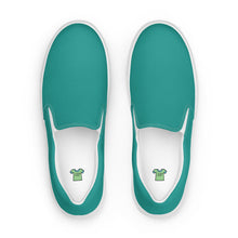 Load image into Gallery viewer, Teal Men’s slip-on canvas shoes, Aqua Blue Men&#39;s Shoes