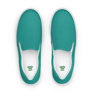 Teal Men’s slip-on canvas shoes, Aqua Blue Men's Shoes