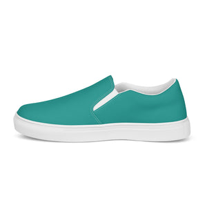 Teal Men’s slip-on canvas shoes, Aqua Blue Men's Shoes