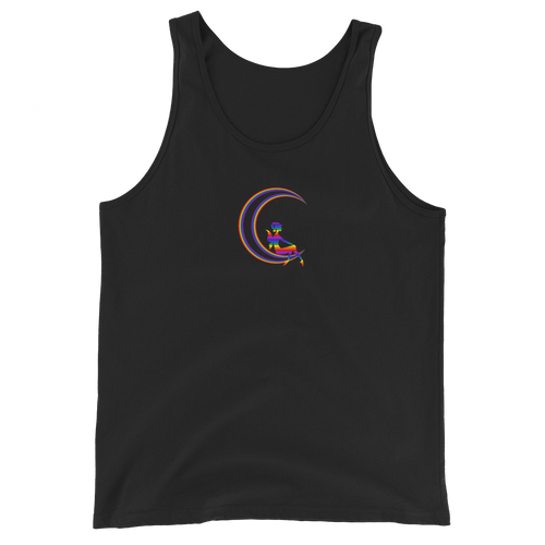 Rainbow Fairy Sitting On The Moon Unisex Tank Top