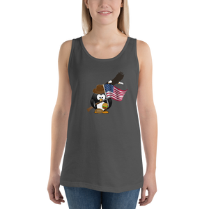 Proud Patriot Penguin Funny Unisex Tank Top