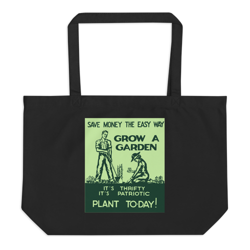 Victory Garden Posters Large organic tote bag