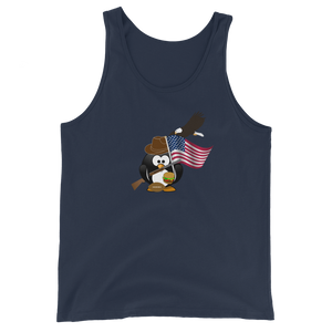 Proud Patriot Penguin Funny Unisex Tank Top