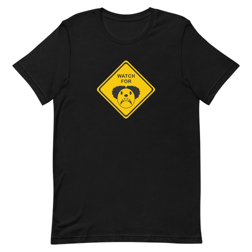 Evil Clown Warning Sign Short-Sleeve Unisex T-Shirt