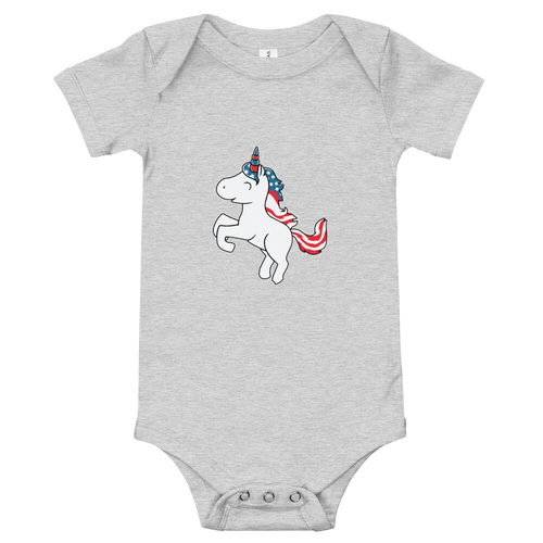 American Flag Unicorn Baby One Piece