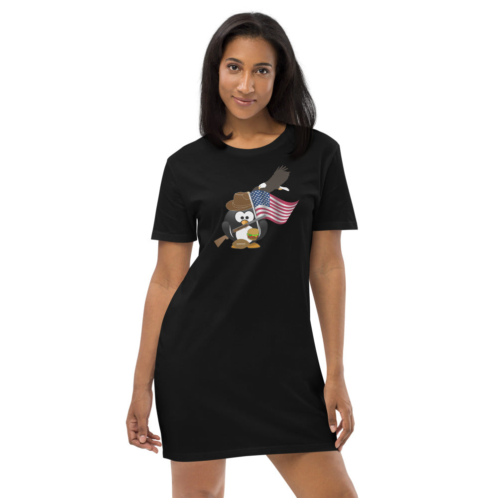 patriotic t shirt dress USA stars block print T-Shirt Dress