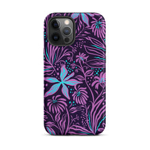 Load image into Gallery viewer, Purple Floral Design Tough iPhone case, Ocean Flowers Phone Case